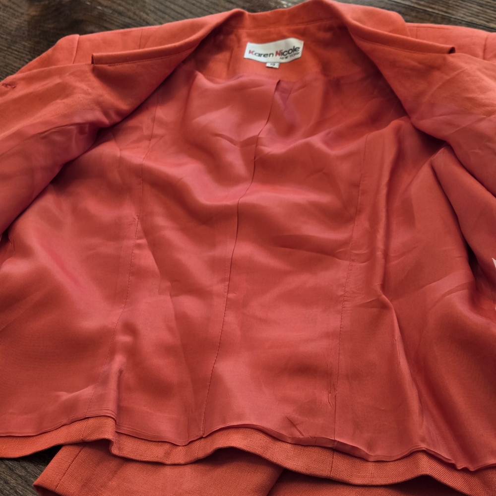 Karen Nicole New York Coral Red Skirt Suit - Picture 14 of 16